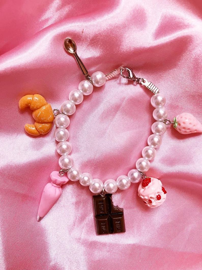 Pretty Patisserie charm necklace and bracelet