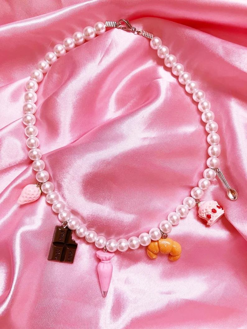 Pretty Patisserie charm necklace and bracelet