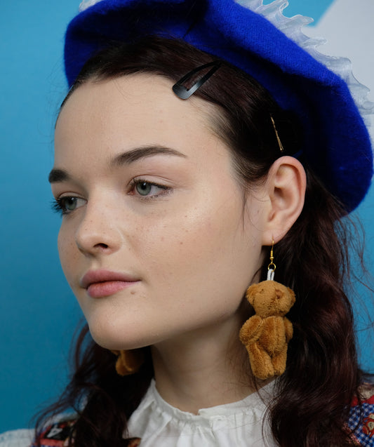 Brown Teddy Bear Earrings