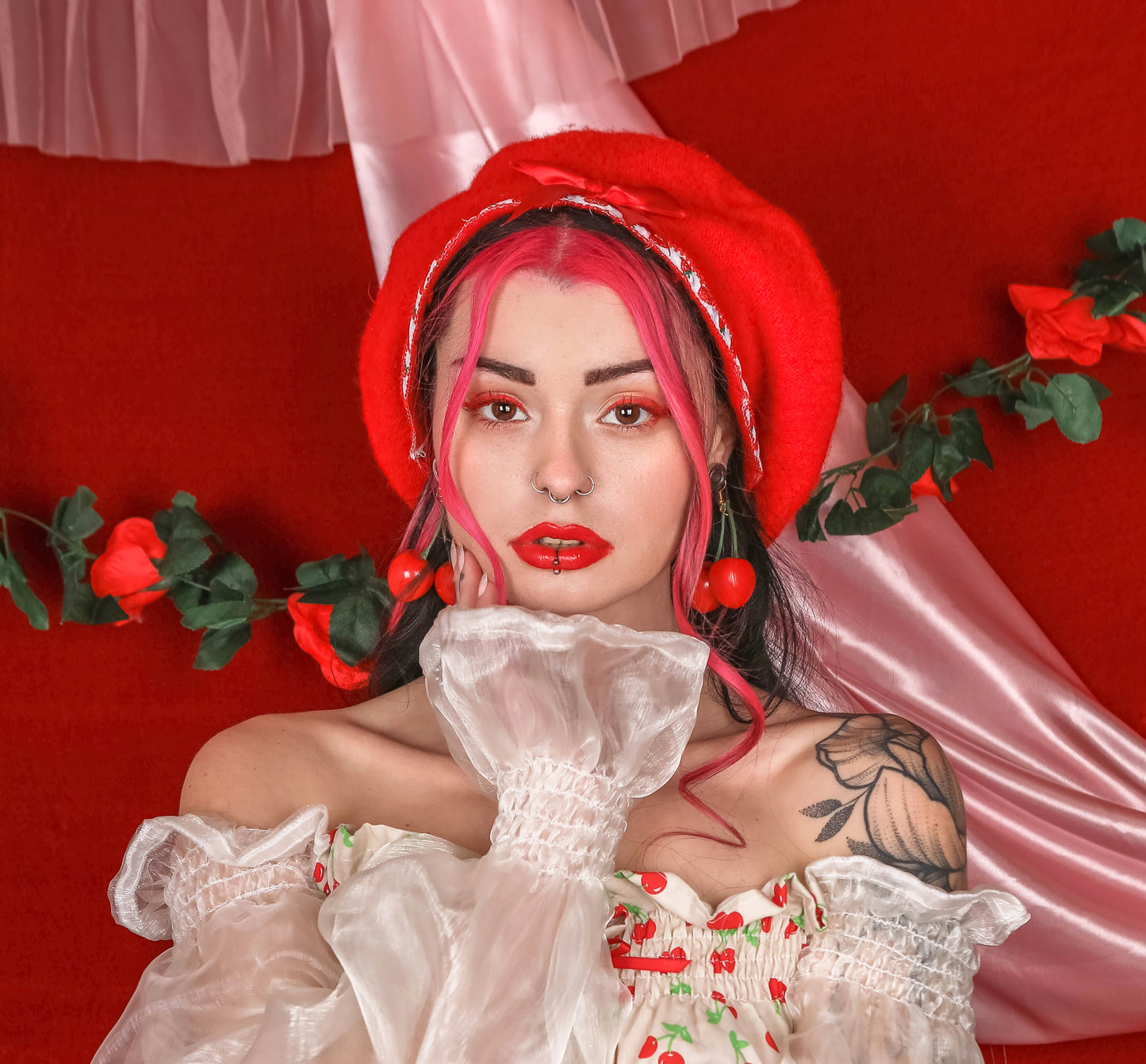 XL strawberry beret