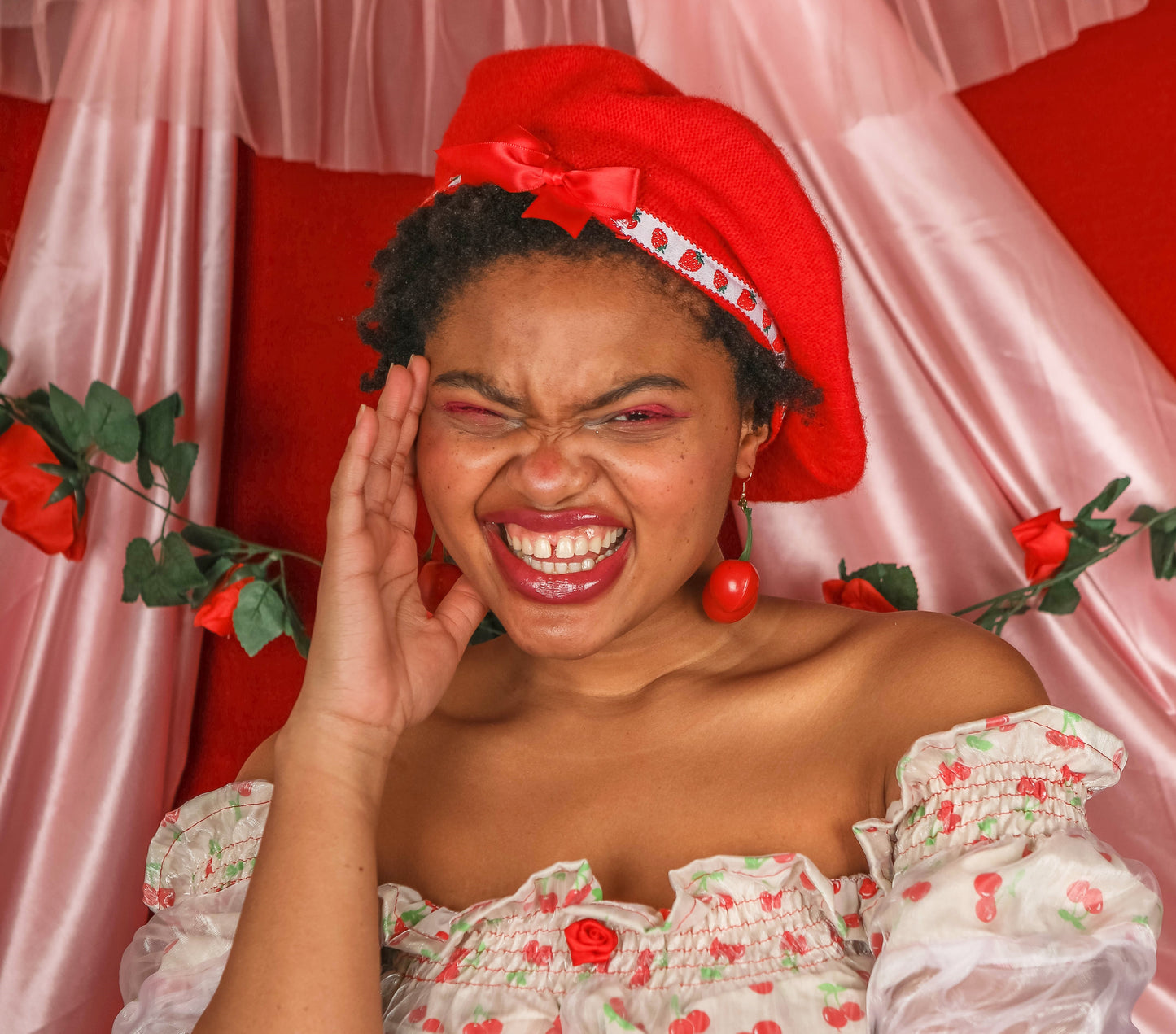 XL strawberry beret