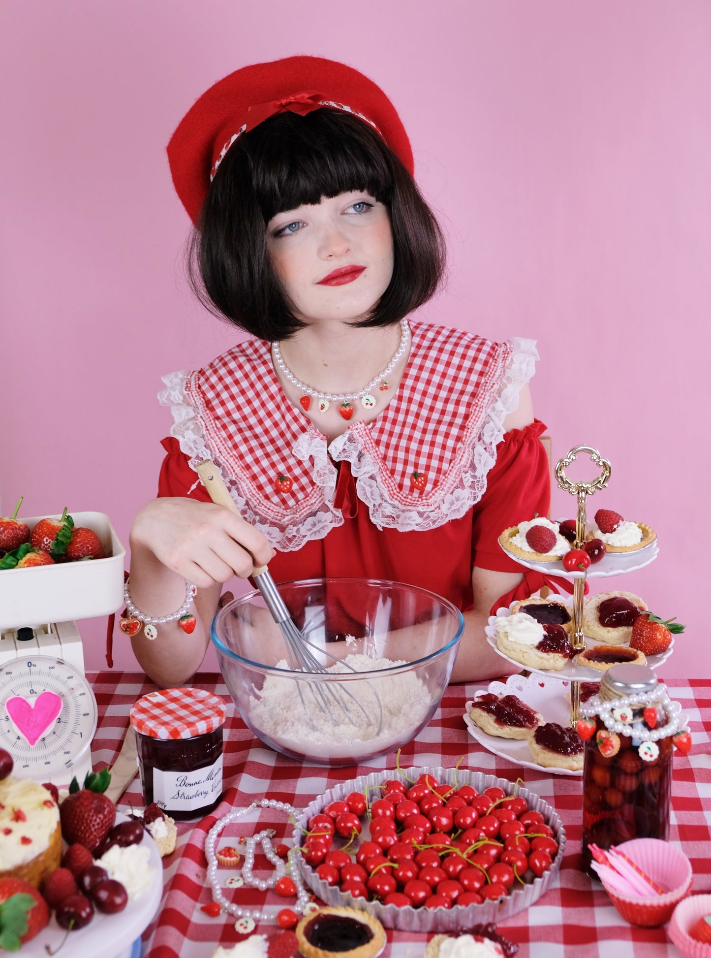 XL strawberry beret