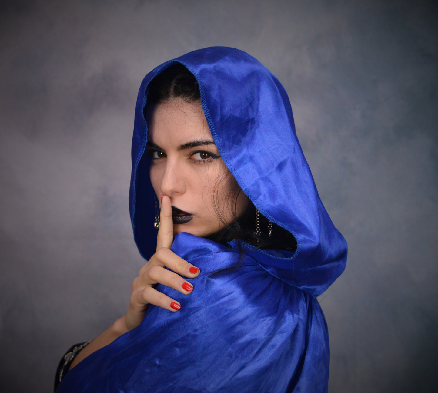 Hooded Blue Fantasy cloak