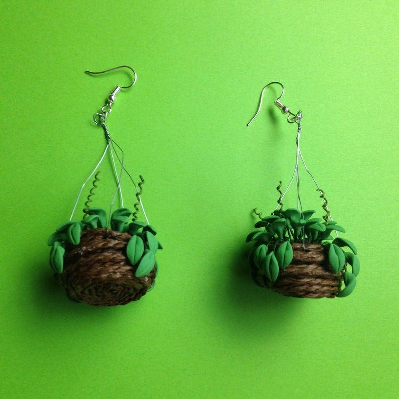 Basket Plant Earrings